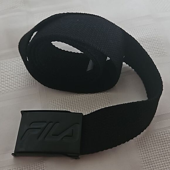 Fila Men's Fabric Buckle Belt One Size Black - Picture 10 of 16